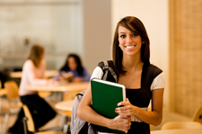 student in classroom